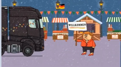 Angela Merkel und der schwarze LKW